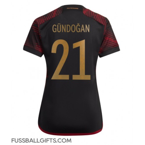 Deutschland Ilkay Gundogan #21 Fußballbekleidung Auswärtstrikot Damen WM 2022 Kurzarm